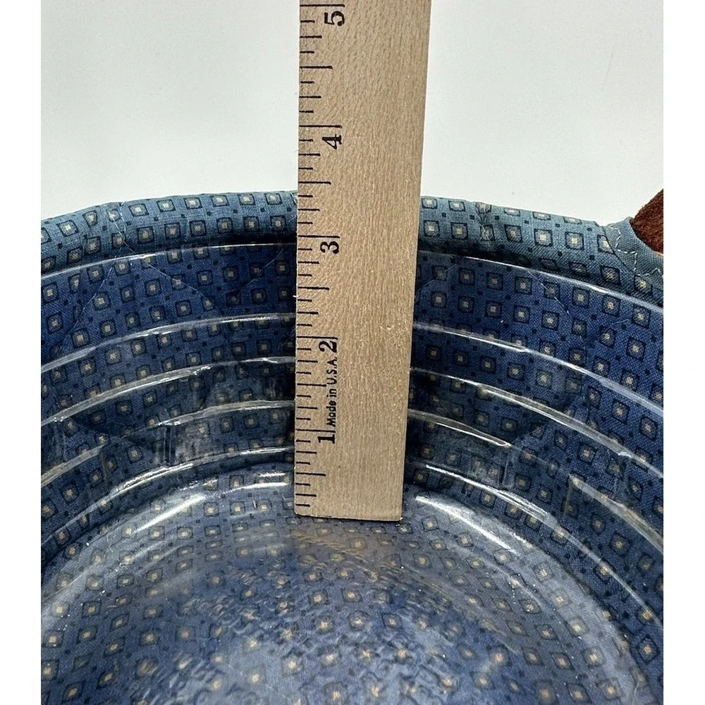 Longaberger Button Basket W/Protector & Classic French Blue Liner 1993